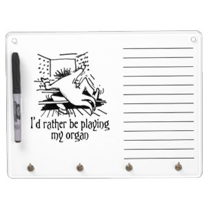 Organist cartoon dry erase board