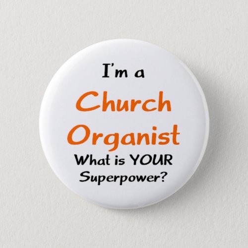 organist church pinback button