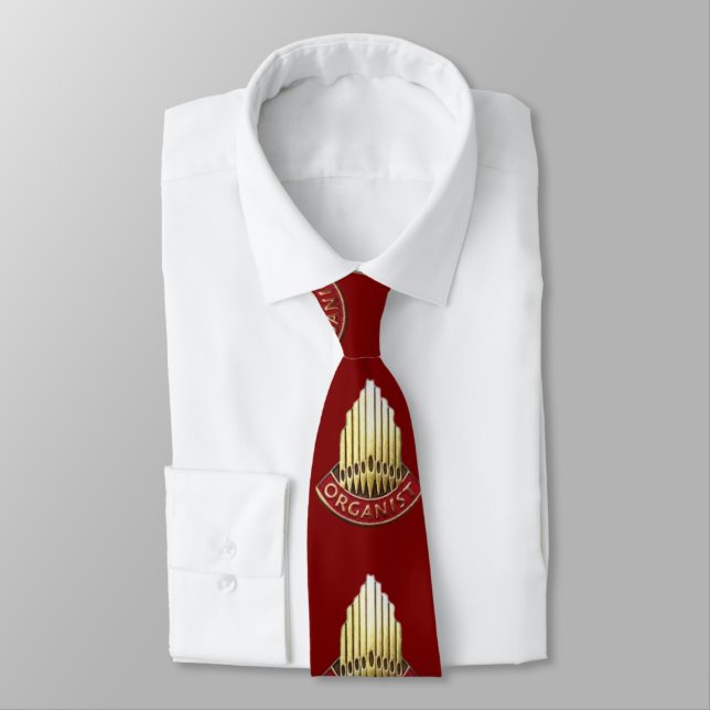 Organist Dark Red Neck Tie (Tied)
