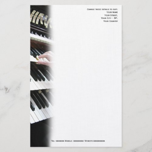 Organist or church musician letterhead