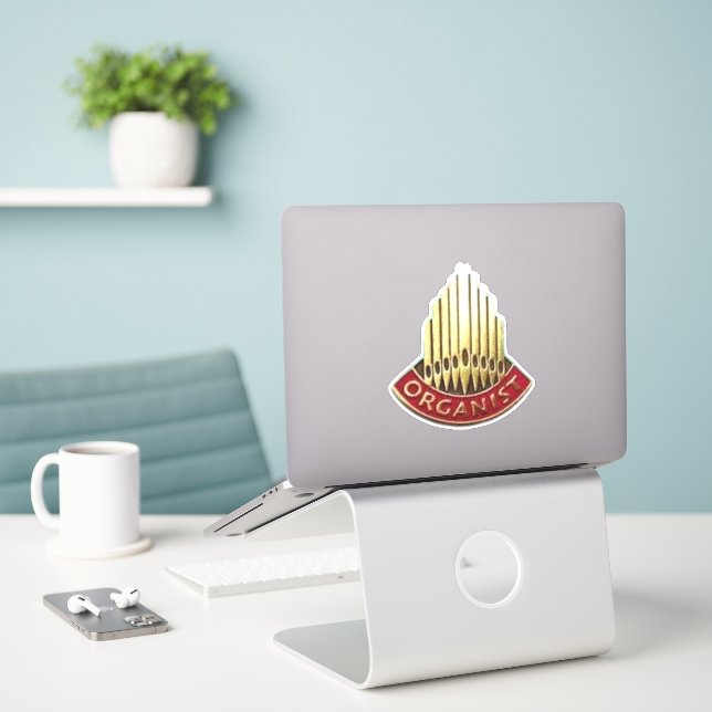 Organist Pipe Organ Logo  Sticker (Laptop On Desk)
