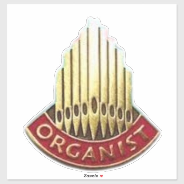 Organist Pipe Organ Logo  Sticker (Sheet)