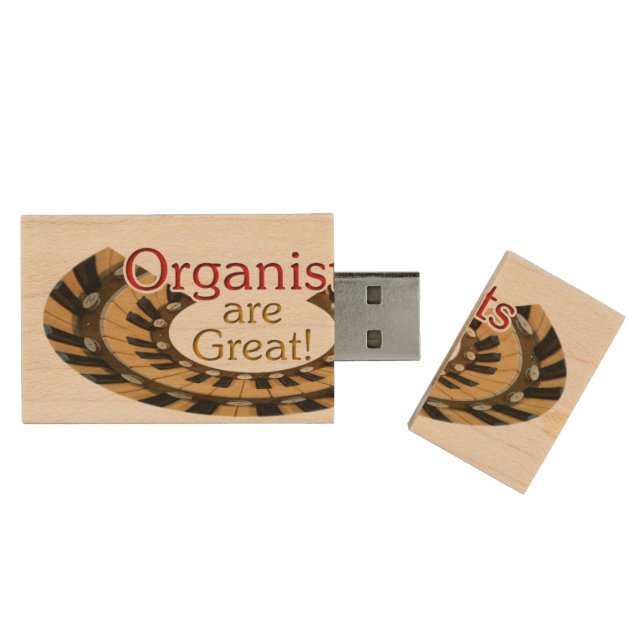 Organists are great USB stick Wood USB Flash Drive (Opened)
