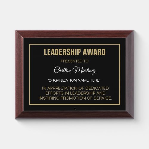  Organizationclub Leadership Award plaque