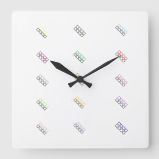 organization colors geometric design square wall clock