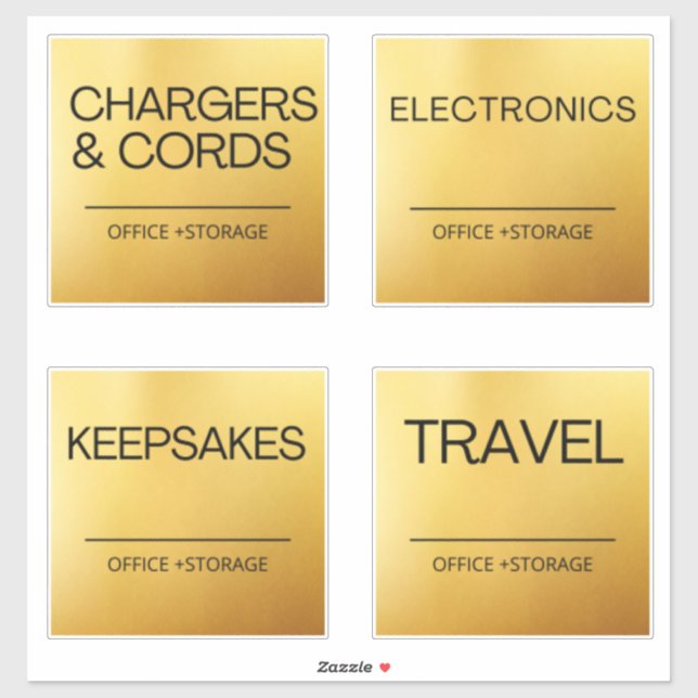 Organization gold Labels for Storage (Sheet)