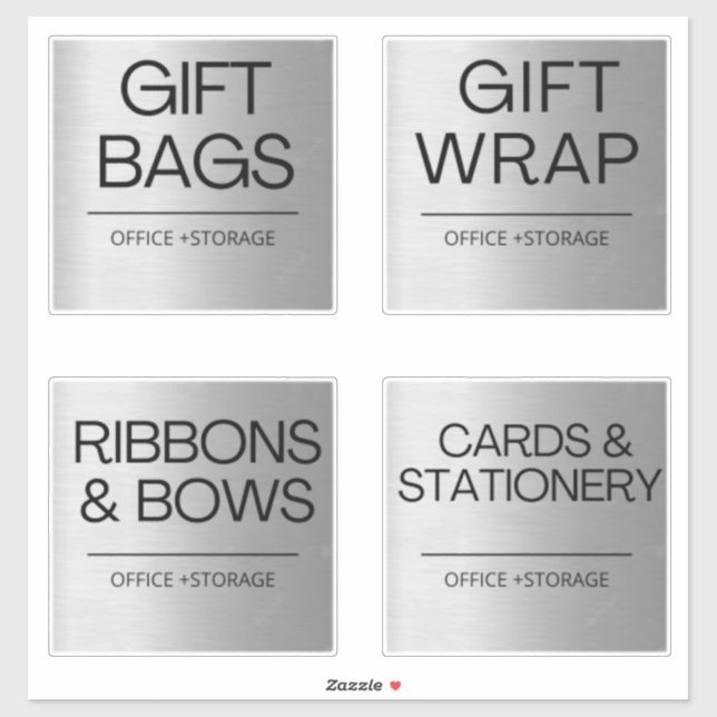 Organization Silver Labels for Storage (Sheet)