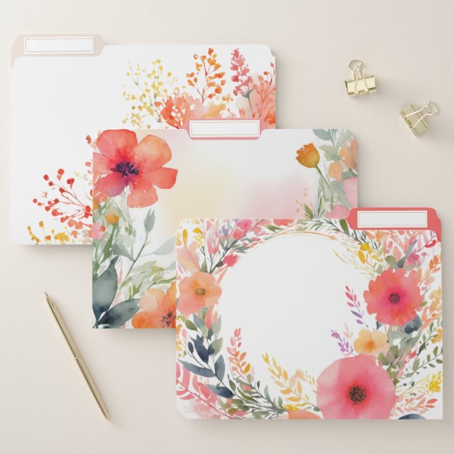 Organizational File Folders with Notes Area Inside (Set)