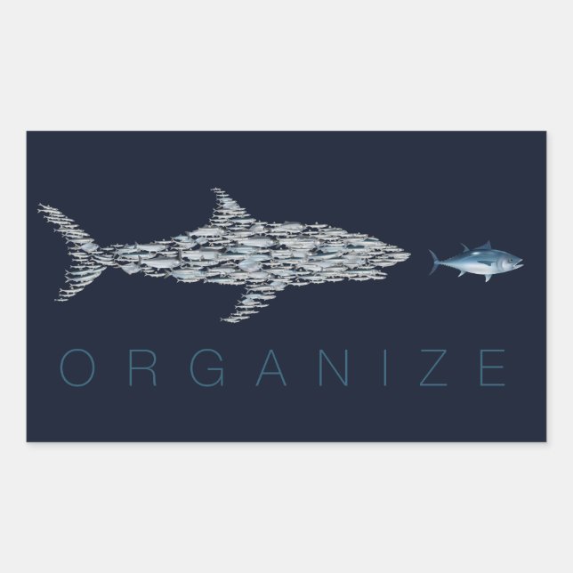 Organize Fish Rectangular Sticker (Front)