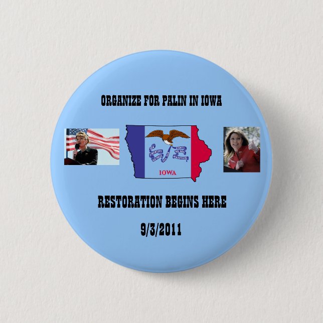 Organize For Palin In Iowa Button (Front)
