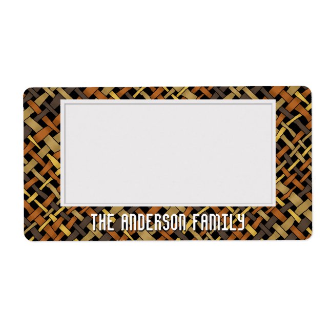 Organize Rustic Woven Burlap Storage Sticky Label (Front)