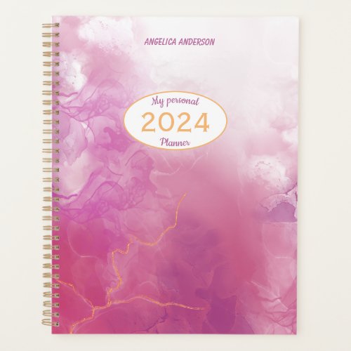 Organize your life Pink marble design Planner