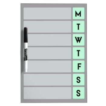 Organize Your Week - Mint And Grey Dry Erase Board by WarmCoffee at Zazzle