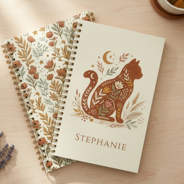 Organized Botanical Feline Mom Planner (Floral cat planner)