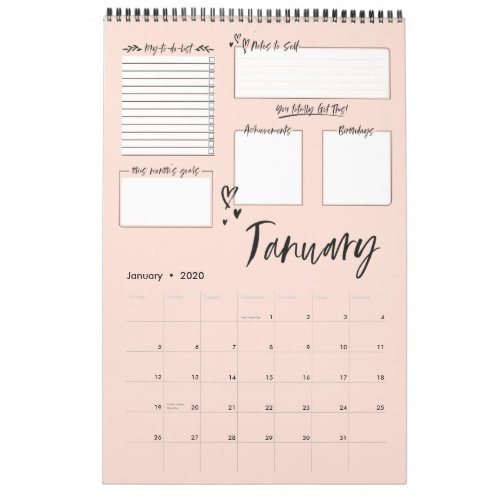 Organized Chaos Motivational Monthly Planning Calendar