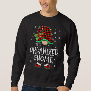 Organized Gnome Red Plaid Matching Family Christma Sweatshirt