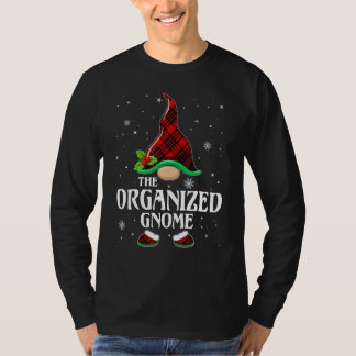 Organized Gnome Red Plaid Matching Family Christma T-Shirt