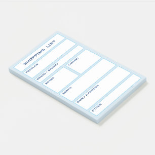 Organized Grocery Shopping List Post-its Post-it Notes