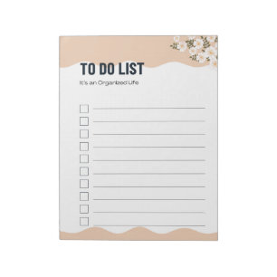 Organized Life To Do List Planner  Notepad