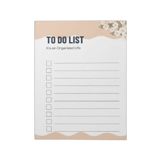 Organized Life To Do List Planner Notepad