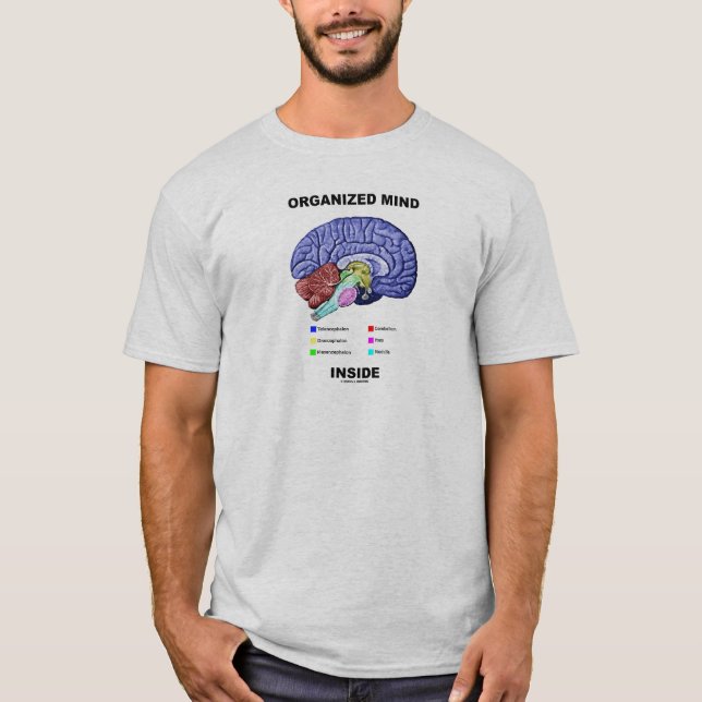 Organized Mind Inside (Anatomical Brain Attitude) T-Shirt (Front)