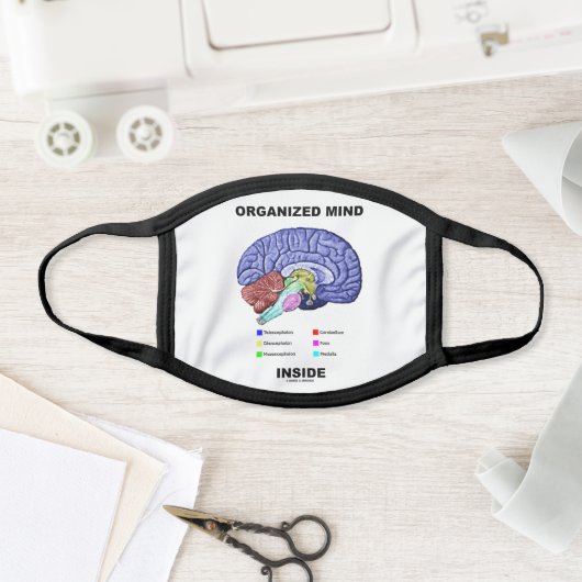 Organized Mind Inside Anatomical Brain Humor Face Mask (Insitu)