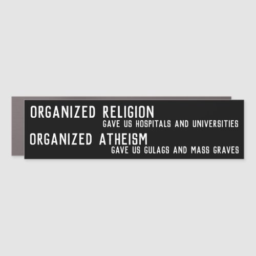 Organized religion car magnet