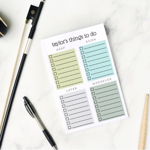 Organized Things to Do Blue Olive Gray Post_it Notes