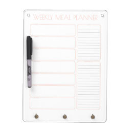 Organized Weekly Meal Planning &amp; Shopping List Dry Erase Board