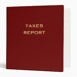 Organized your Taxes Report 3 Ring Binder
