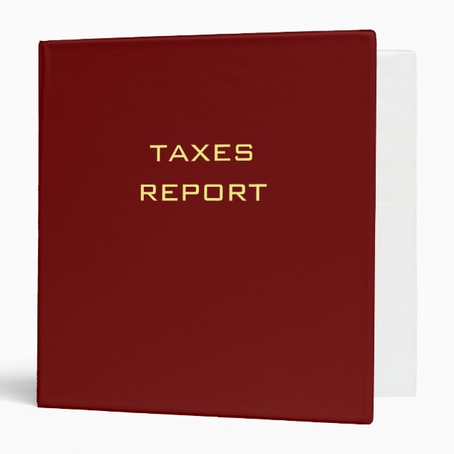 Organized your Taxes Report 3 Ring Binder (Front/Inside)