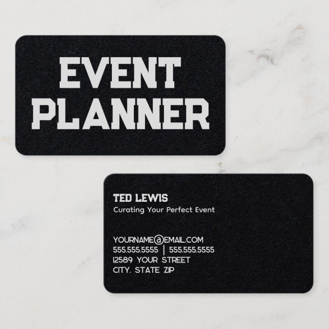 Organizer Event Planner  Business Card (Front/Back)