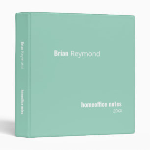 Organizing Home Office Notes light-teal blue 3 Ring Binder