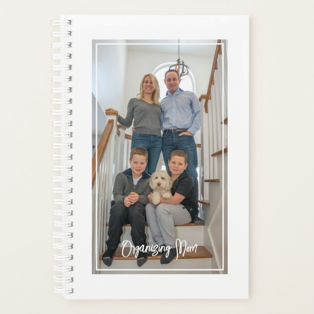 Organizing Mom Photo Personalized White Planner (Front)