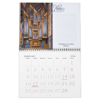 Organs In Their Place - Horizontal Calendar by organs at Zazzle