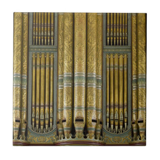 Organs - painted green and gold pipes tile