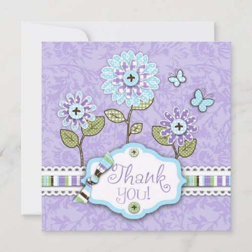 Organza Flowers TY Square Lav Personalized Announcement