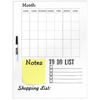 Orgnized White Board - Calendar, To Do, Notes..