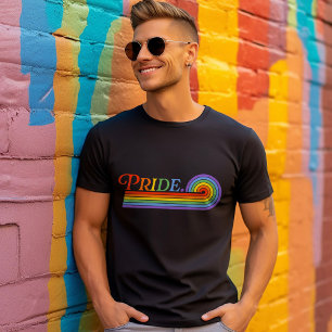 Orgullo arcoiris LGBTQ Camiseta básica oscura masc