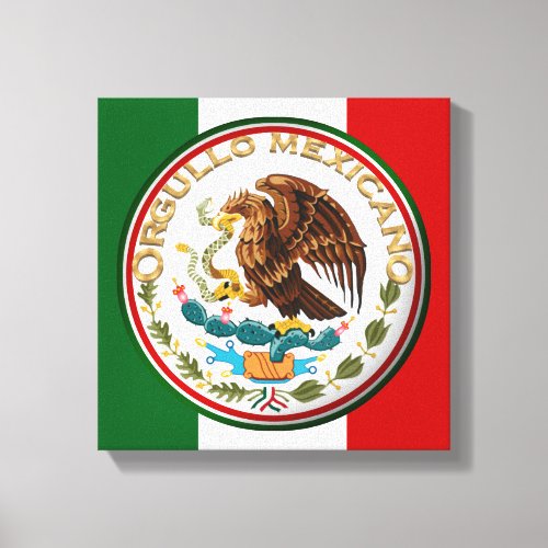 Orgullo Mexicano Eagle from Mexican Flag Canvas Print