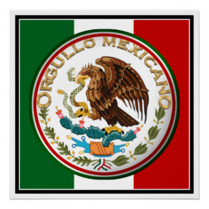Orgullo Mexicano (Eagle from Mexican Flag) Poster