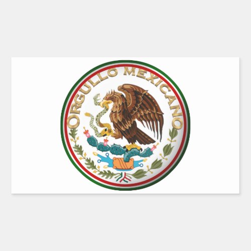 Orgullo Mexicano Eagle from Mexican Flag Rectangular Sticker