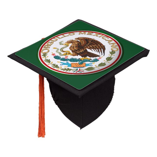 Orgullo Mexicano Mexican Flag Design Graduation Cap Topper (Angled)