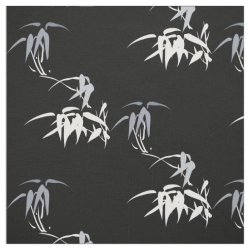 Orient Accent Bamboo Sketch Chinese Ink Sumi Fabric