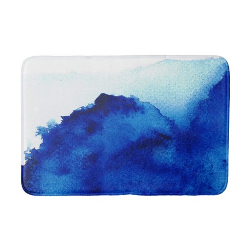 Orient Accent Watercolor Blue Bath Mat