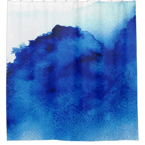Orient Accent Watercolor Blue Shower Curtain