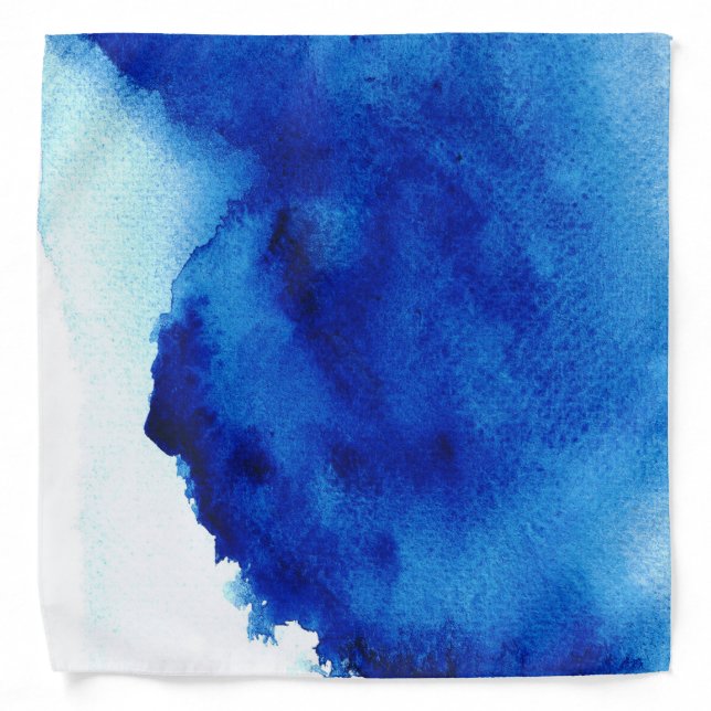 Orient Blue Watercolor Bandana (Front)