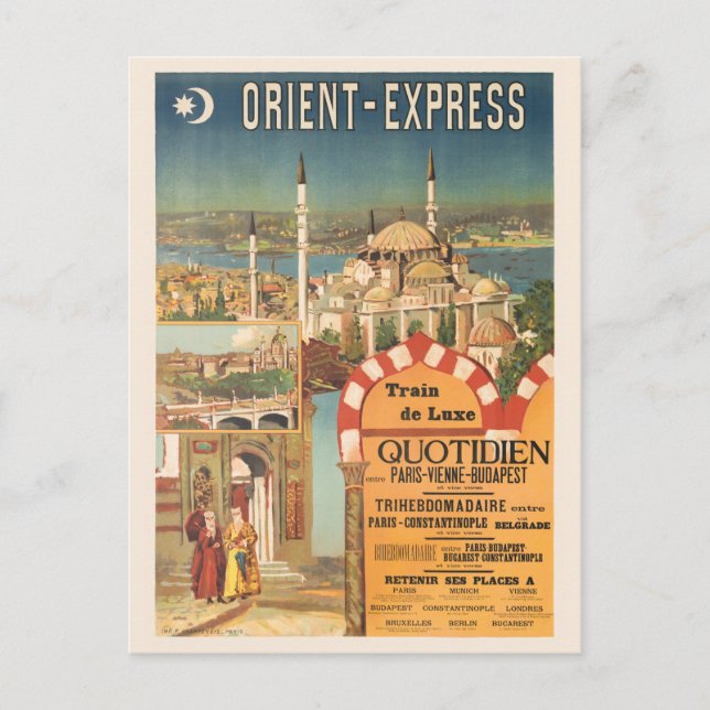 Orient Express France Vintage Poster 1910s Postcard (Front)
