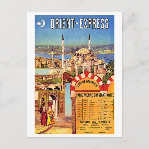 Orient Express railway Hagia Sophia Istanbul Postcard