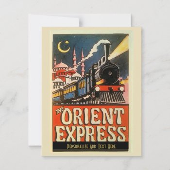 Orient Express Train  Add Text Personalize Poster by figstreetstudio at Zazzle